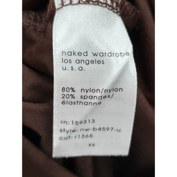 Naked Wardrobe The NW Thong Bodysuit Long Sleeve Mock Neck Stretch Browns XS - Picture 6 of 7